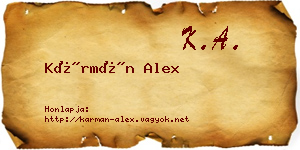 Kármán Alex névjegykártya